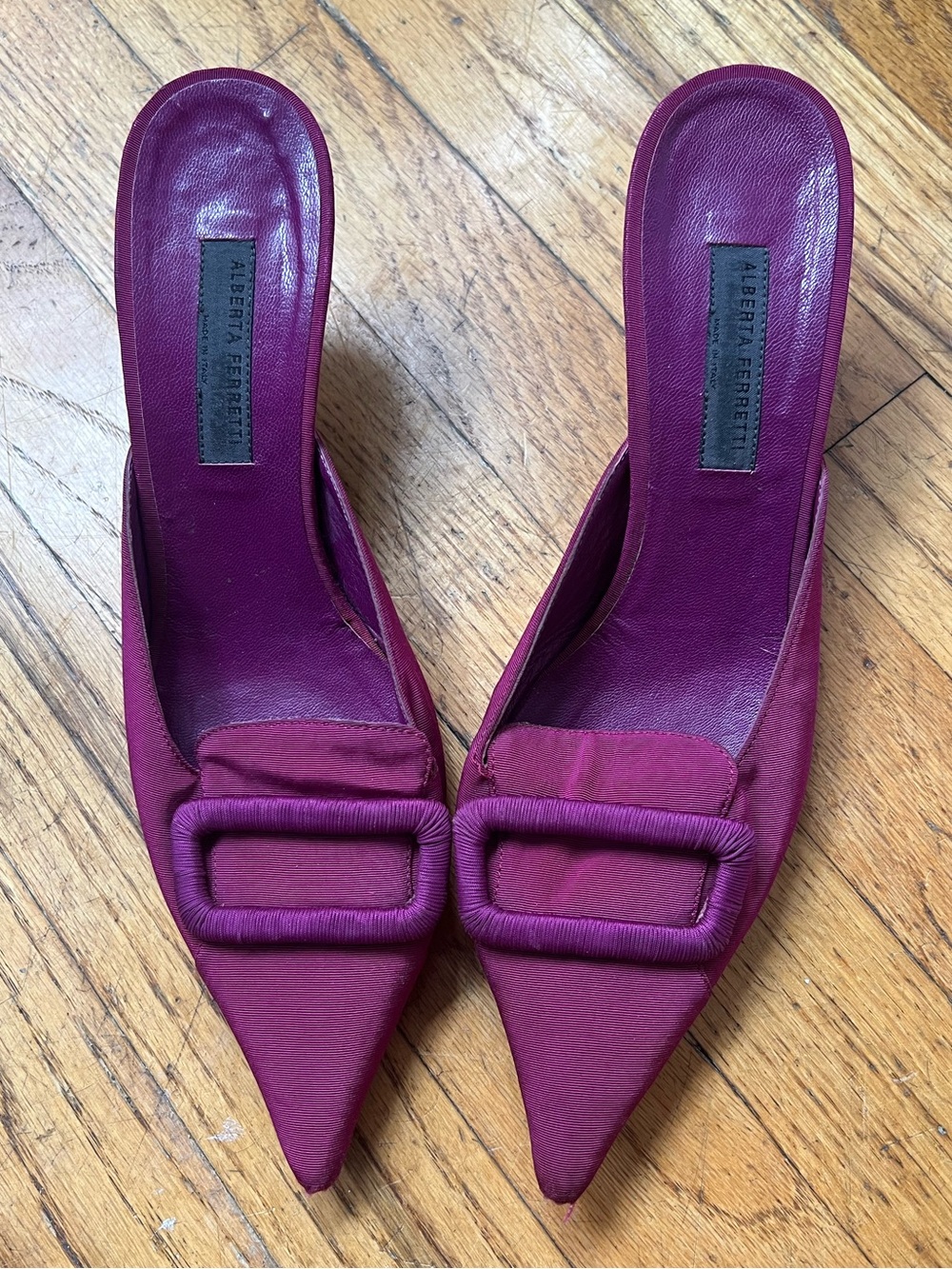 Alberta Ferretti Satin Pointed Mule
